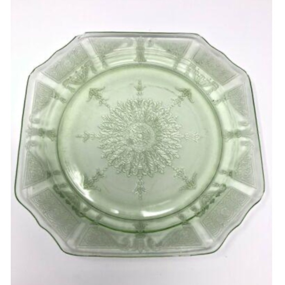 Vintage Uranium Vaseline Depression Glass Anchor Hocking Princess Pattern 8.5” - Picture 4 of 6